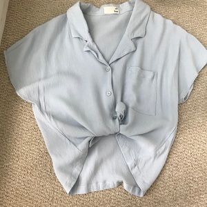 baby blue crop shirt